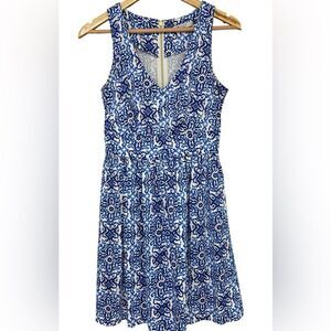 Milly for Design Nation Blue & White Fit and Flare Dress Size 4